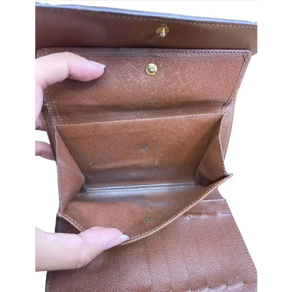 LOUIS VUITTON Monogram Canvas Leather Etui Papiers Trifold Wallet . SP1001